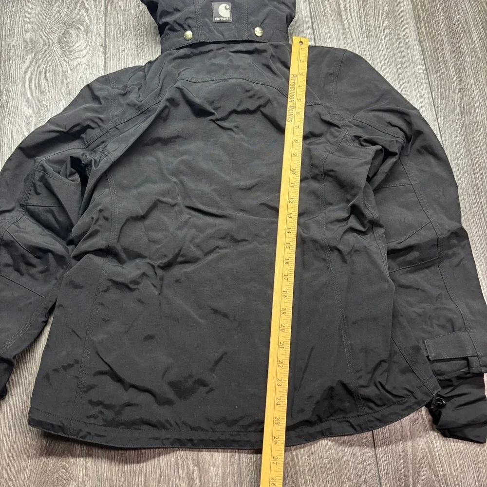Carhartt Women Black Waterproof Breathable Hooded Jacket WJ002 BLK Small Regular - Picture 7 of 9